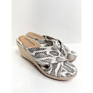 Soft Walk Sandals Womens Size 7.5 Halsey Leather Cross Band‎ Bohemian Wedges